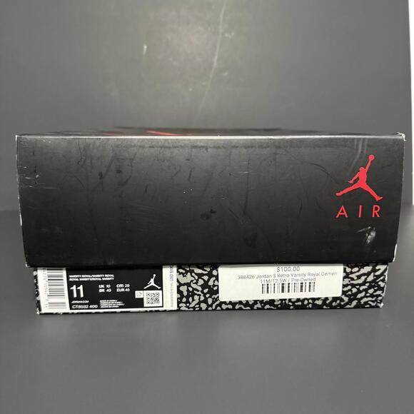 Nike Air Jordan 3 Retro Varsity Royal CT8532-400 Men Size 11 Shoes - Picture 11 of 11